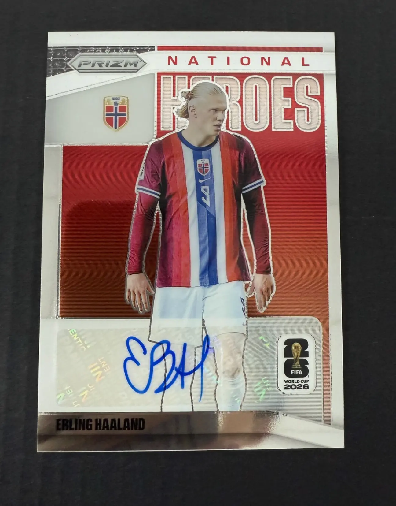 2026 Panini Prizm FIFA World Cup Erling Haaland Norway National Heroes autograph card